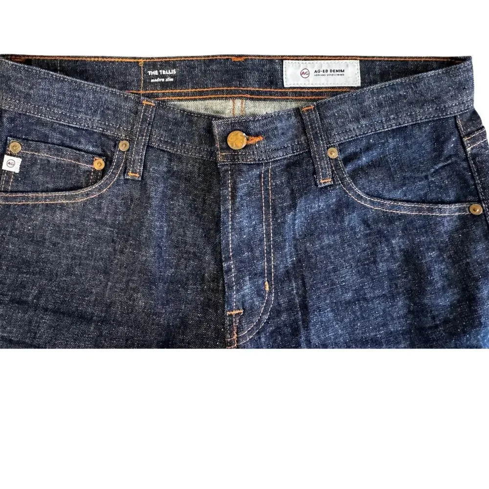 New AG Adriano Goldschmied Men’s Blue Modern Slim Tellis 360° Jeans Size 32R